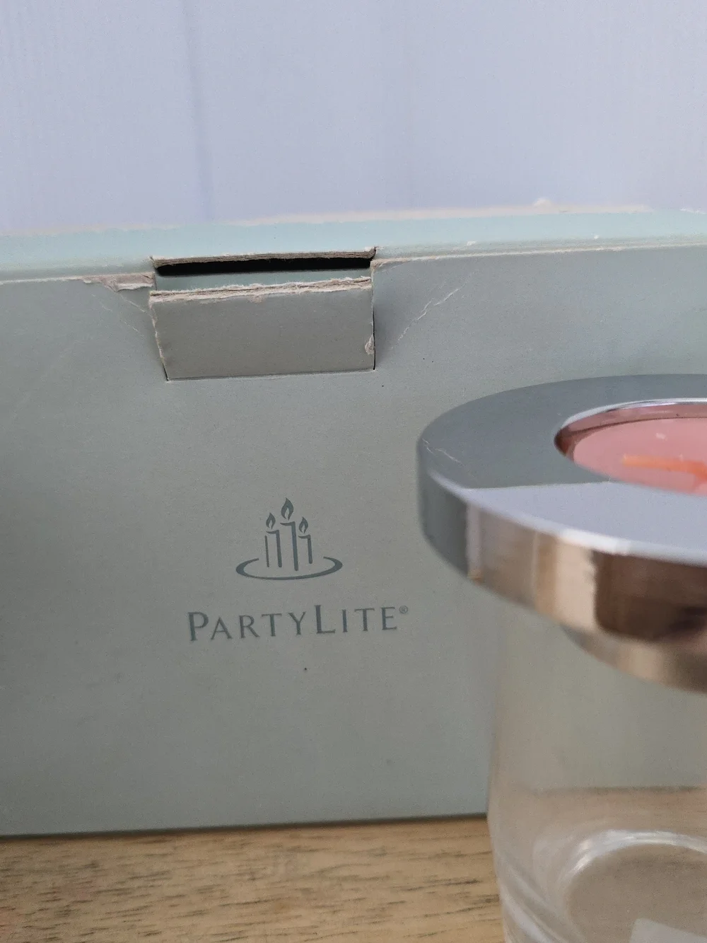 PartyLite Glass Tea Light Holders with Silver Tops - Clear & Silver - Picture 3 of 7